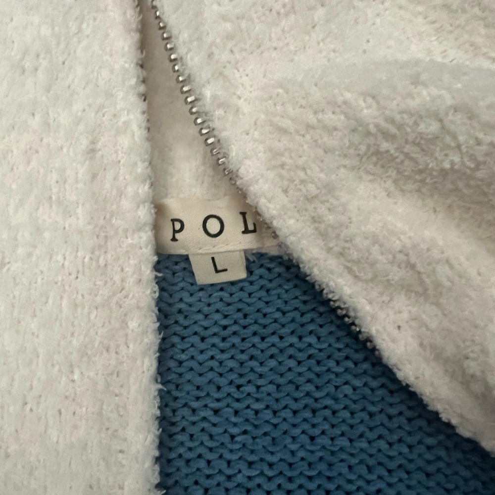 Pol White and Blue Knit Sweater